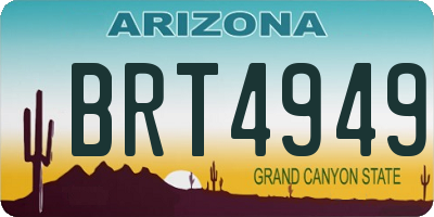 AZ license plate BRT4949