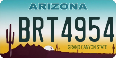 AZ license plate BRT4954