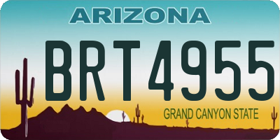 AZ license plate BRT4955