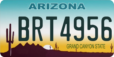 AZ license plate BRT4956