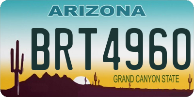 AZ license plate BRT4960