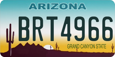 AZ license plate BRT4966