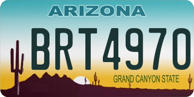 AZ license plate BRT4970