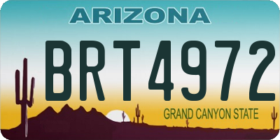 AZ license plate BRT4972