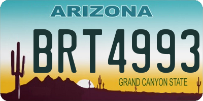 AZ license plate BRT4993
