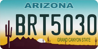 AZ license plate BRT5030