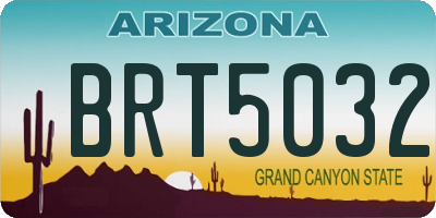 AZ license plate BRT5032