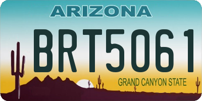 AZ license plate BRT5061
