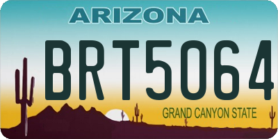 AZ license plate BRT5064