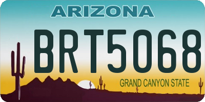 AZ license plate BRT5068