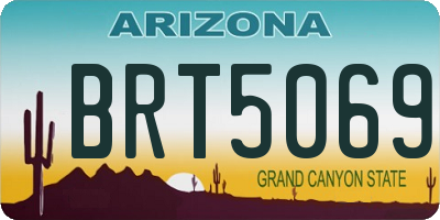 AZ license plate BRT5069