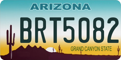 AZ license plate BRT5082