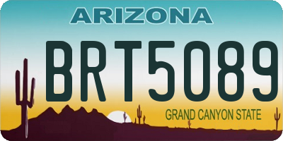 AZ license plate BRT5089