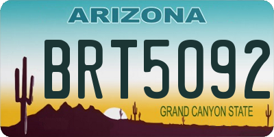 AZ license plate BRT5092