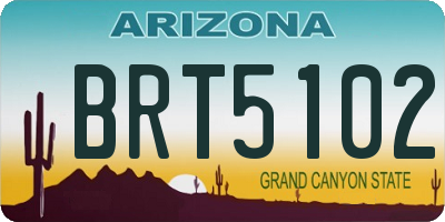 AZ license plate BRT5102
