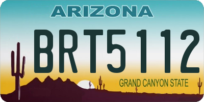 AZ license plate BRT5112