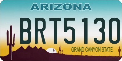 AZ license plate BRT5130