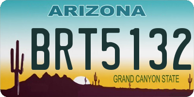 AZ license plate BRT5132