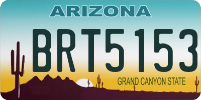 AZ license plate BRT5153