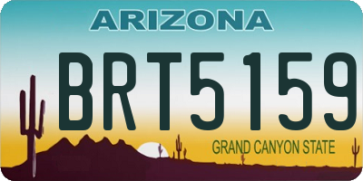 AZ license plate BRT5159