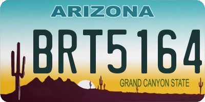 AZ license plate BRT5164