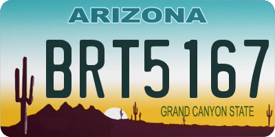 AZ license plate BRT5167