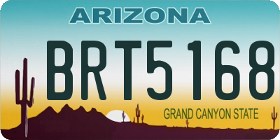 AZ license plate BRT5168