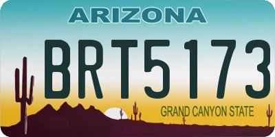 AZ license plate BRT5173