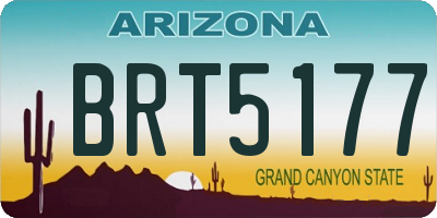 AZ license plate BRT5177