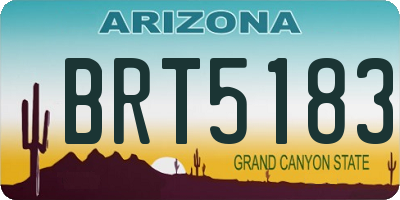 AZ license plate BRT5183