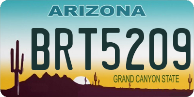 AZ license plate BRT5209