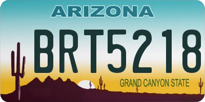 AZ license plate BRT5218