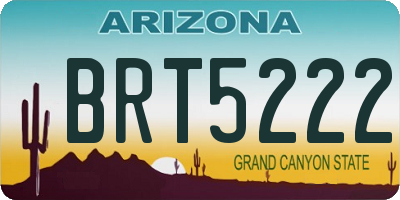 AZ license plate BRT5222