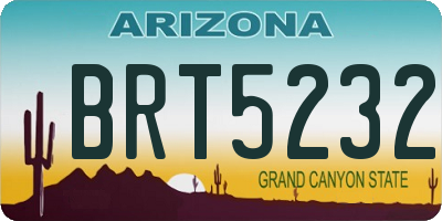 AZ license plate BRT5232