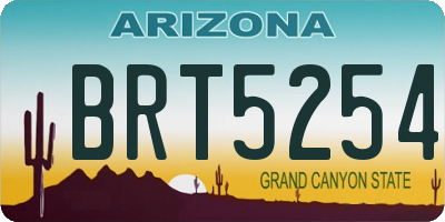 AZ license plate BRT5254