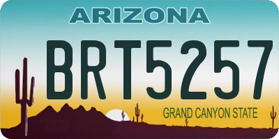 AZ license plate BRT5257