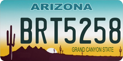 AZ license plate BRT5258