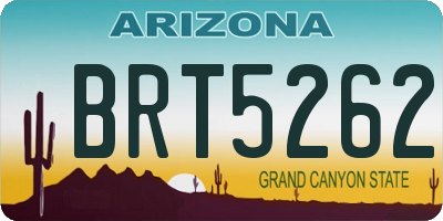 AZ license plate BRT5262
