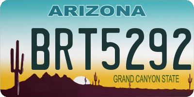 AZ license plate BRT5292