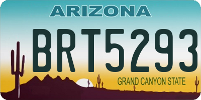 AZ license plate BRT5293