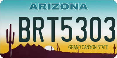 AZ license plate BRT5303