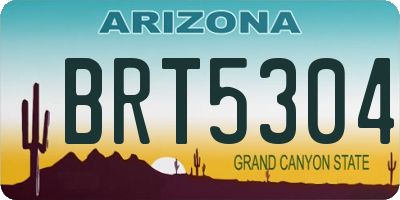 AZ license plate BRT5304