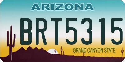 AZ license plate BRT5315