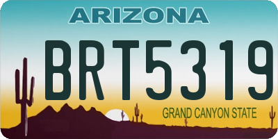 AZ license plate BRT5319