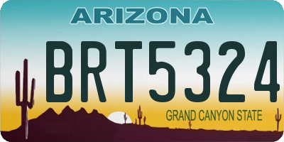 AZ license plate BRT5324