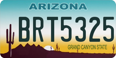 AZ license plate BRT5325