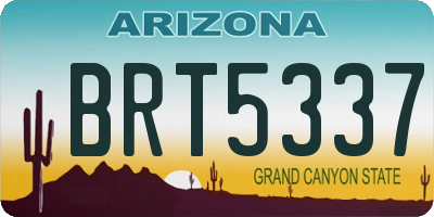 AZ license plate BRT5337