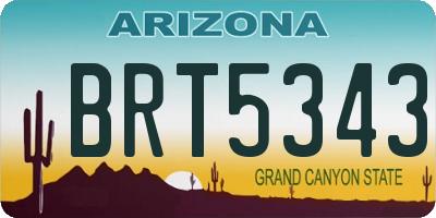 AZ license plate BRT5343