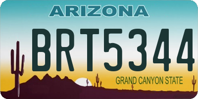 AZ license plate BRT5344