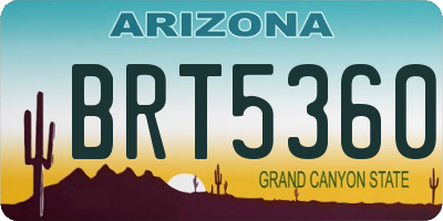 AZ license plate BRT5360